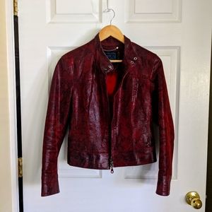 Genuine leather jacket red